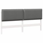 vidaXL Tête de lit capitonnée Blanc et gris clair 180 cm Pin massif