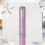PARKER VECTOR XL Stylo plume  laque lilas métallisée sur laiton  plume moyenne  encre bleue  Coffret cadeau