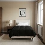 vidaXL Duvet d'hiver Matelassé Noir 140 x 220 cm Microfibre
