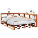 vidaXL Lit bibliothèque sans matelas cire marron 150x200 cm pin massif