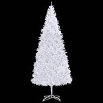 vidaXL Arbre de Noël artificiel pré-éclairé et boules 500 cm blanc