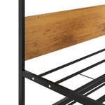vidaXL Cadre de lit extensible sans matelas Noir Métal 90x200 cm