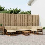 vidaXL Ensemble de canapés d'extérieur 9 Pièces Naturel et Beige