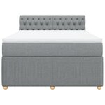vidaXL Sommier à lattes de lit avec matelas Gris clair 140x200cm Tissu