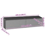 vidaXL Boîte de rangement de jardin beige 220x50x58 cm résine tressée