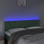 vidaXL Tête de lit à LED Vert foncé 144x5x78/88 cm Velours
