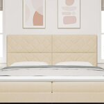 vidaXL Tête de lit avec tête de lit Crème 200 cm Cuir synthétique