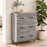 vidaXL Armoire à tiroirs Sonoma gris 66 x 34 5 x 89 5 cm