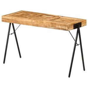 Bureau table meuble travail informatique table à écrire bois de manguier massif 118 cm 0502085