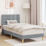 vidaXL Cadre de lit avec tête de lit Gris clair 80 x 200 cm Tissu