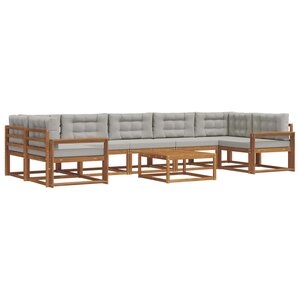 vidaXL Ensemble de canapés d'extérieur 8 Pièces Gris Naturel et Clair