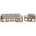 vidaXL Ensemble de canapés d'extérieur 7 Pièces Gris Naturel et Clair