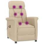 vidaXL Chaise de massage Crème 70.5 x 96.5 x 95 cm Tissu et métal