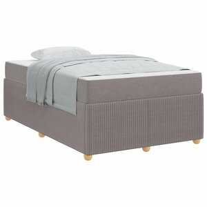 vidaXL Cadre de lit avec matelas Taupe 120 x 200 cm tissu