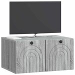 vidaXL Meuble TV mural Sonoma gris 59 5 x 41 x 30 cm Bois d'ingénierie