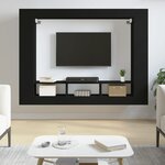 vidaXL Meuble TV noir 152x22x113 cm bois d'ingénierie