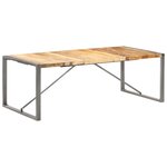 vidaXL Table à dîner 220x100x75 cm Bois de manguier massif brut