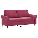 vidaXL Ensemble de canapés 2 Pièces avec coussins rouge bordeaux velours