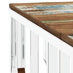 vidaXL Table basse argenté acier inoxydable/bois massif récupération