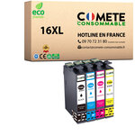 16XL - 4 cartouches d'encre compatibles pour Epson 16 XL - COMETE