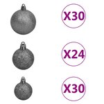 vidaXL Arbre de Noël artificiel pré-éclairé et boules 500 cm blanc