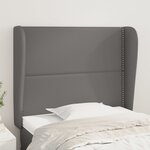 vidaXL Tête de lit avec oreilles Gris 103x23x118/128 cm Similicuir