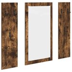 vidaXL Porte-manteau mural Montage mural Chêne fumé 96 x 1 5 x 90 cm