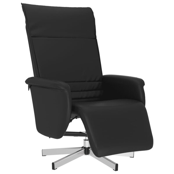vidaXL Fauteuil inclinable avec repose-pieds noir similicuir