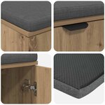 vidaXL Banc d'entrée avec coussin Chêne artisanal 100 x 38 x 46 cm