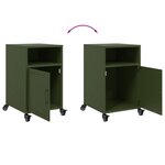 vidaXL Tables de chevet 2 Pièces vert olive 36x39x59 cm acier