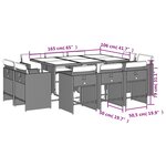 vidaXL Ensemble à manger de jardin et coussins 11 Pièces beige poly rotin