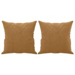 vidaXL Canapé 3 places avec oreillers décoratifs marron 180 cm velours