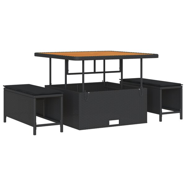 vidaXL Ensemble de canapé de jardin avec coussin 8 Pièces Noir