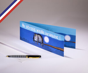 Carte double cha cha cha créée et imprimée en france sur papier certifié pefc - happy birthday