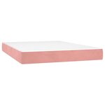 vidaXL Matelas de lit à ressorts ensachés rose 140x220x20 cm velours