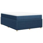 vidaXL Sommier à lattes de lit avec matelas Bleu 140x200 cm Tissu
