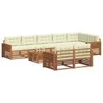 vidaXL Ensemble de canapés d'extérieur 9 Pièces Naturel et Crème