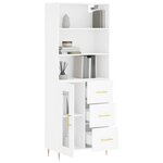 vidaXL Buffet haut Blanc 69 5x34x180 cm Bois d'ingénierie