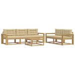 vidaXL Ensemble de canapés d'extérieur 6 Pièces Blanc et Beige
