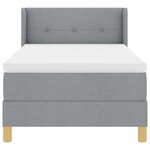 vidaXL Lit à ressorts avec matelas Gris clair 190 x 90 cm Polyester