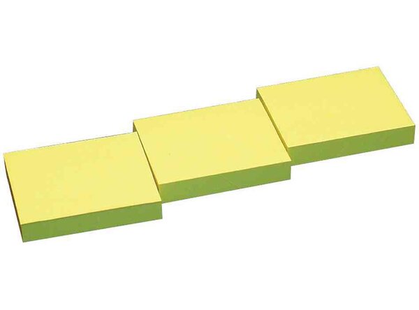 Lot de 3 Notes repositionnables  38 x 51 mm  jaune POST-IT