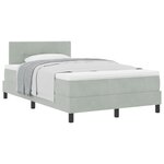 Lit box spring vidaXL avec matelas en velours gris clair petit double