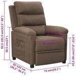 vidaXL Fauteuil inclinable Taupe Tissu