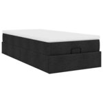 vidaXL Cadre de lit ottoman avec matelas noir 100x200cm tissu