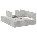 vidaXL Cadre de lit avec rangement Gris béton 140 x 200 cm