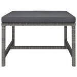 vidaXL Salon de jardin 5 Pièces avec coussins Résine tressée Gris