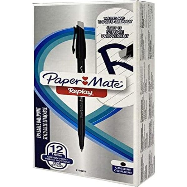 Stylo à bille Replay 40th  noir boite de 12 Paper Mate