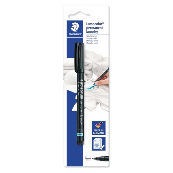 Feutre lumocolor permanent noir spécial textile pointe fine 0.6 mm staedtler