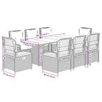 vidaXL Ensemble à manger de jardin et coussins 9 Pièces beige Poly rotin