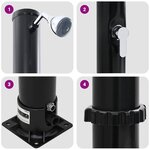 vidaXL Douche solaire extérieure Noir 217 cm PVC  aluminium